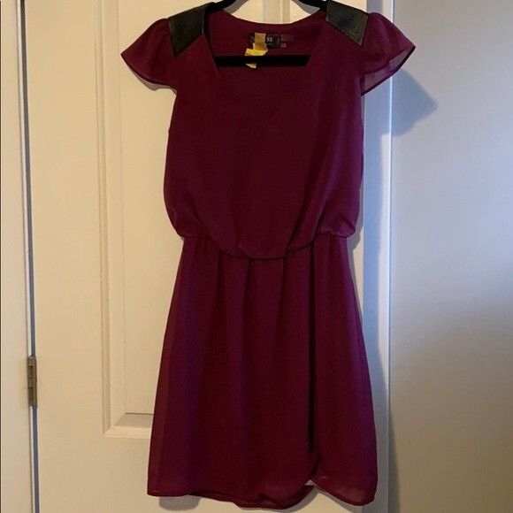 Guess Dresses & Skirts - GUESS Purple Dress with Leather Shoulder Detailing 0